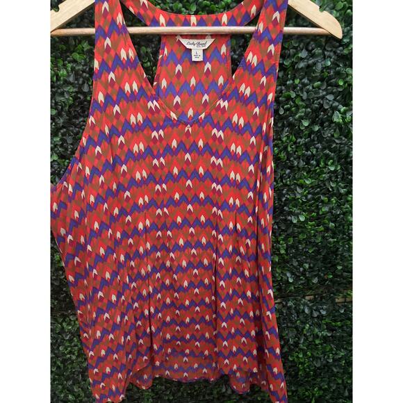 Lucky Brand, colorful, lightweight Razor back Blouse , Size L - Picture 2 of 4